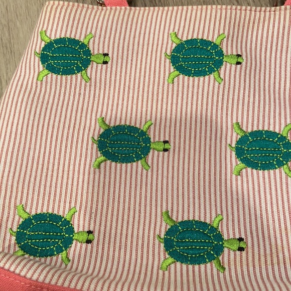 Vintage Striped Turtle Wooden Handle Mini Bag - Picture 2 of 6